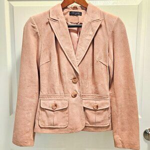 Pink Suede Leather Blazer